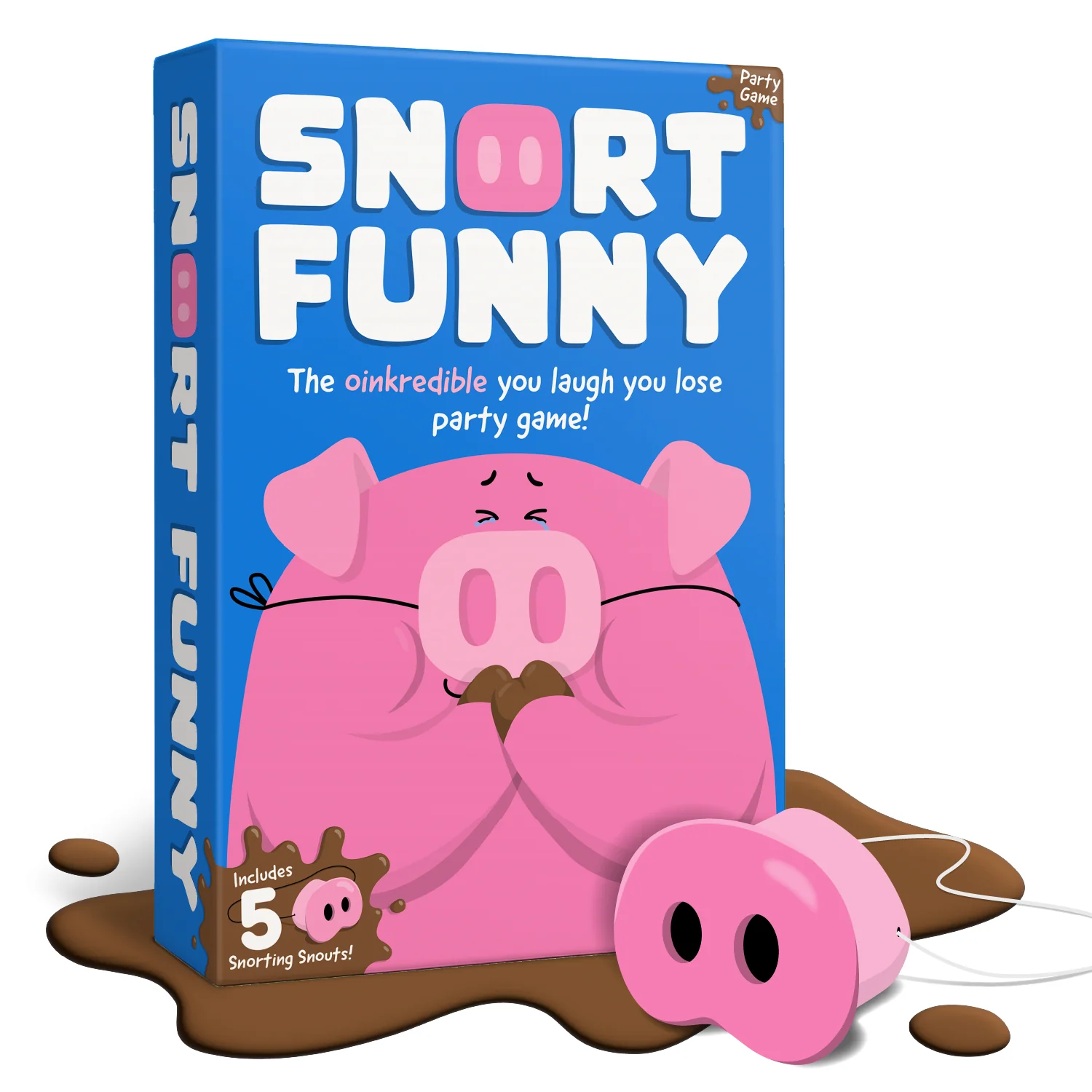 Snort Funny party card game box with pig snout